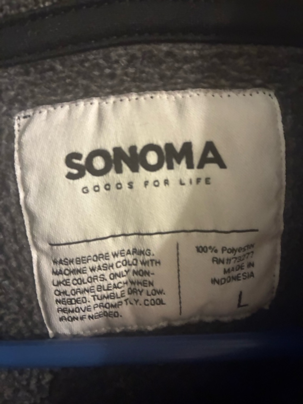 Men’s Sonoma Goods for Life Heather Charcoal Gray Sweatshirt Size Large EUC - Picture 4 of 6